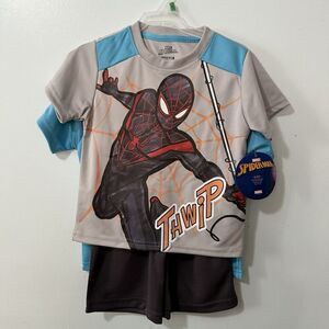 Marvel Miles Morales Amazing Spider-Man Webbed Wonder Boys 3 Pc Short Set Size 4